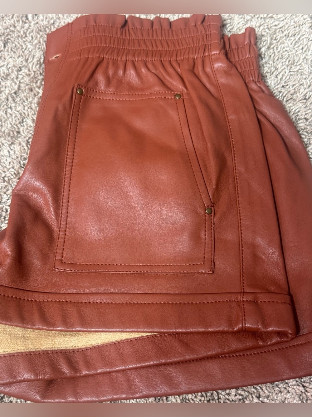 Brown leather like shorts